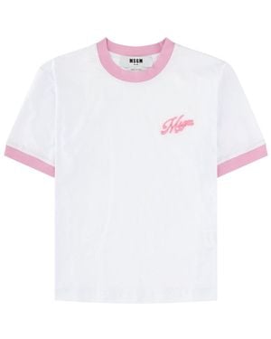 MSGM Logo Crew Neck T-Shirt - White