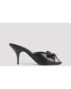 Miu Miu Lamb Leather Slippers - Black