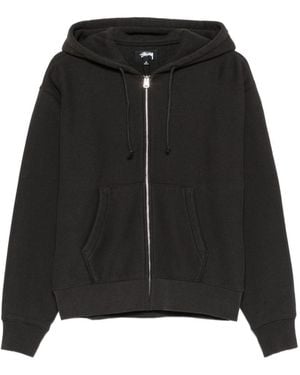 Stussy Drawstring Hood Zip Pockets - Black