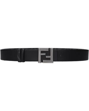 Fendi Cinture Donna Pelle Nero/Grigio - Black