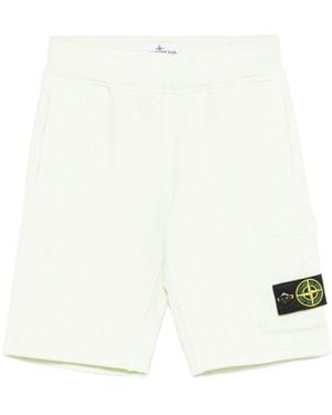 Stone Island Pantalones cortos de sudadera de la isla de piedra - Blanco