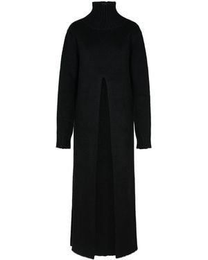 【関税&送料込み】Jil Sander Black Alpaca Blend Dress Jil Sander Long Alpaca Turtleneck Dress in Black | Lyst