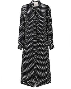 CRI.DA Polka Dot Silk Midi Kleid - Grau