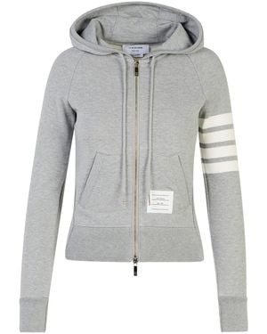 Thom Browne Suéter de algodón gris '4 bar'