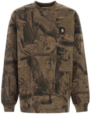 Carhartt Cotton L/Feather Tree T Shirt - Green