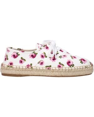 Prada White Fabric Espadrille - Pink