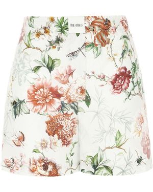 The Attico Shorts Met Bloemenprint - Wit