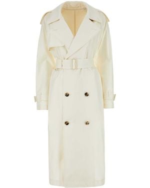 Burberry B-Buckle Belt Trench Coat - White