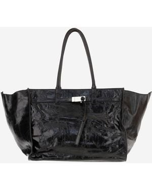 Benedetta Bruzziches Mame Weekend Leather Bag - Black