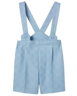Gucci Kids Button-Fastening Dungarees - Blue