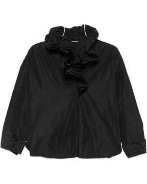 Susanne Bommer Ruffled Taffetas Blouse - Black