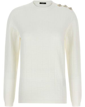 Balmain Maxi Schulteroberteil - Weiß