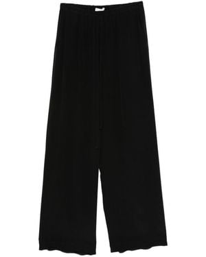 Alysi Silk Drawstring Wide-Leg - Black