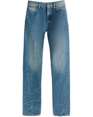 Maison Margiela Straight Jeans With Twisted Seams - Blue