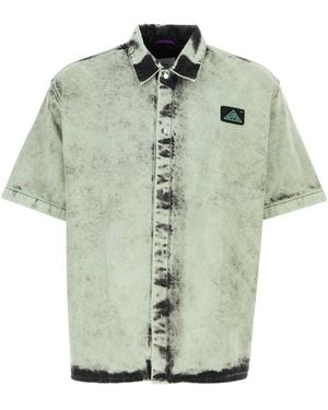 OAMC Tie Dye Denim Oversized Shirt - Groen