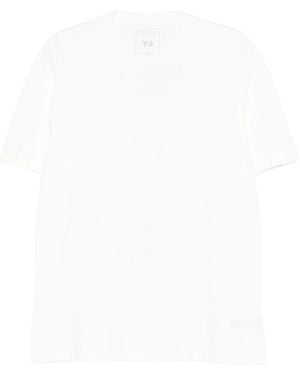 Y-3 Logo Baumwoll -T -Shirt - Weiß