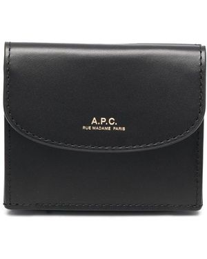 A.P.C. Cartera Con Sello Del Logo - Negro