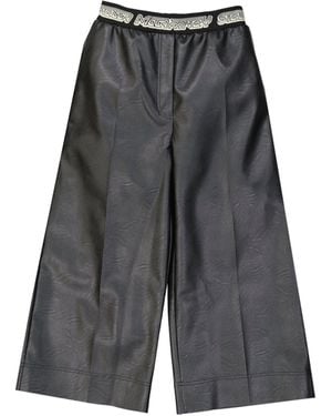 Stella McCartney Cropped Leather Effect Pants - Grey