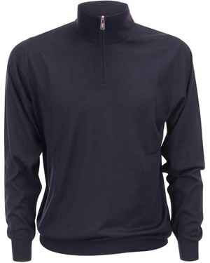 Fedeli Wool Ritste Trui - Blauw