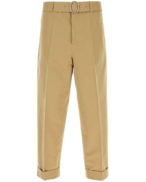 Jil Sander Cotton Blend Pant - Natural