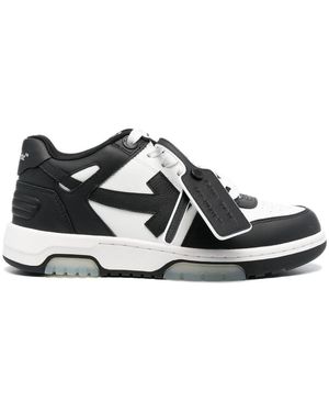 Off-White c/o Virgil Abloh Schwarz-Weiße Leder-Sneakers Mit Signature-Design