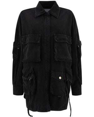The Attico Fern Denim Jacket - Black