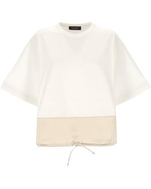 Fabiana Filippi Weißes Und Beiges Rundhals-T-Shirt
