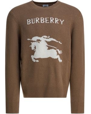 Burberry Wool And Cashmere Crewneck Jumper - Brown