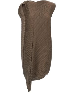 Pleats Please Issey Miyake Falten bitte Issey Miyake 'Flare' Kleid - Braun