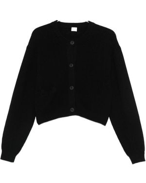 C.t. Plage Cárdigan De Algodón Con Cuello Redondo - Negro