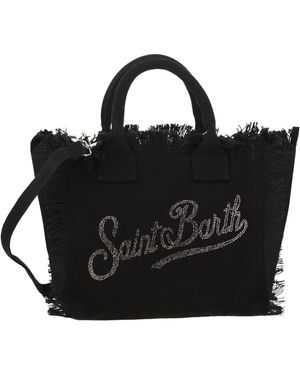 Mc2 Saint Barth Colette Logo Handtasche mit Strasssteinen - Schwarz