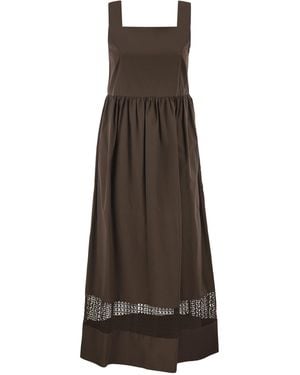 Weekend by Maxmara Wkdgola Mouwloze Katoenen Popeline Jurk - Bruin