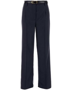 Prada Embroidered Wool Pant - Blue