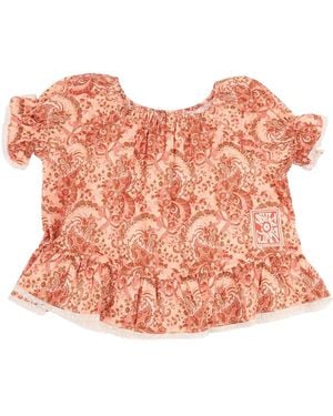 Zimmermann Aster Kids Frill Sleeve Top - Pink
