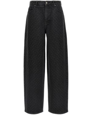 ROTATE BIRGER CHRISTENSEN Garment-Dyed Jeans With Tone-On-Tone Studs - Schwarz