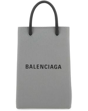 Balenciaga Leather Phone Case - Grey
