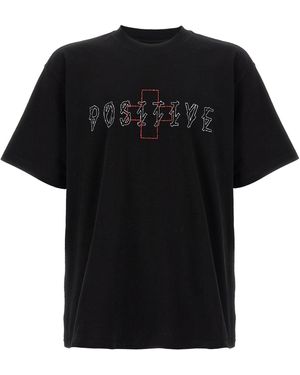 44 LABEL 'Plus Minus' T -Shirt - Schwarz