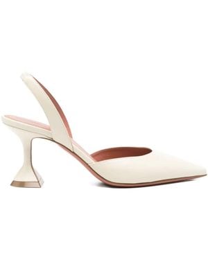 AMINA MUADDI Leather Slingback Pumps - White
