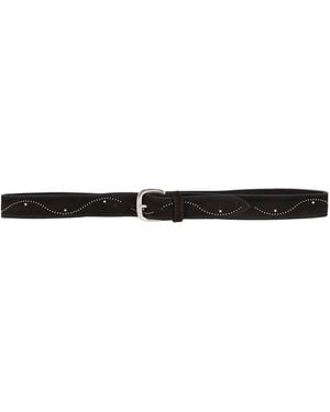 Alberto Luti Suede Studded Belt - White