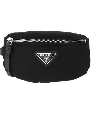 Prada Black Nylon Handgelenktasche - Schwarz