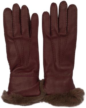 Restelli Guantes de cuero "85" - Morado