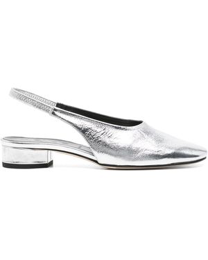 Aeyde Dua Crackle Laminated Calf Leather - White