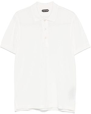 Tom Ford Polo Shirt With Front Button Placket - White