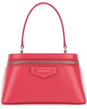 Givenchy Fuchsia Leather Antigona Handbag - Red