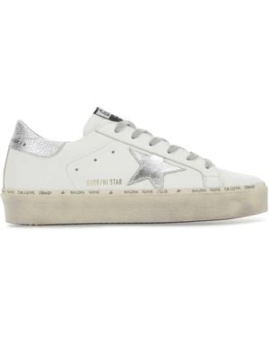 Golden Goose White Leather Hi Star Trainers