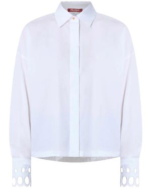 Max Mara Studio Staffa Broderie Shirt - Blue