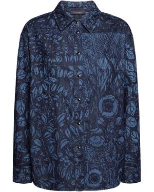 Elena Miro Fogliame Drawing Shirt - Blu
