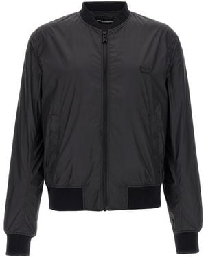Dolce & Gabbana Logo Plaque Bomber Jacket - Zwart