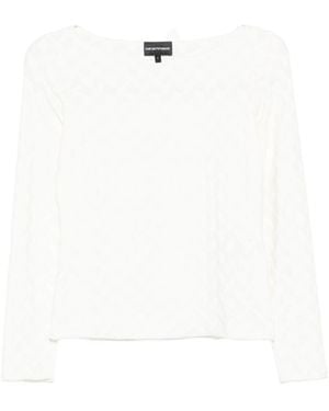 Emporio Armani Boot Hals -Jumper - Weiß