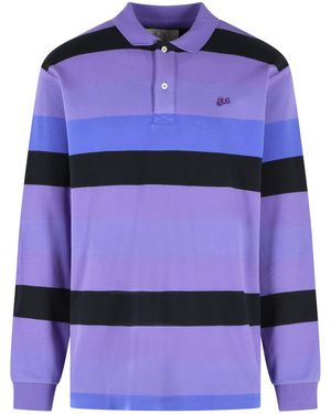 ERL 'Rugby' Cotton Polo Shirt - Blue